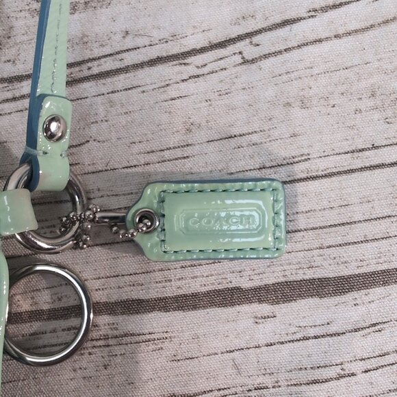 Coach Poppy 3D Art Blue and Teal Wristlet - Picture 6 of 10